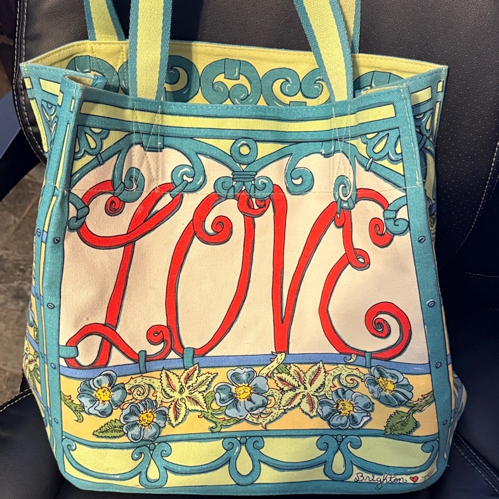 Brighton Red and Blue Love Tote
